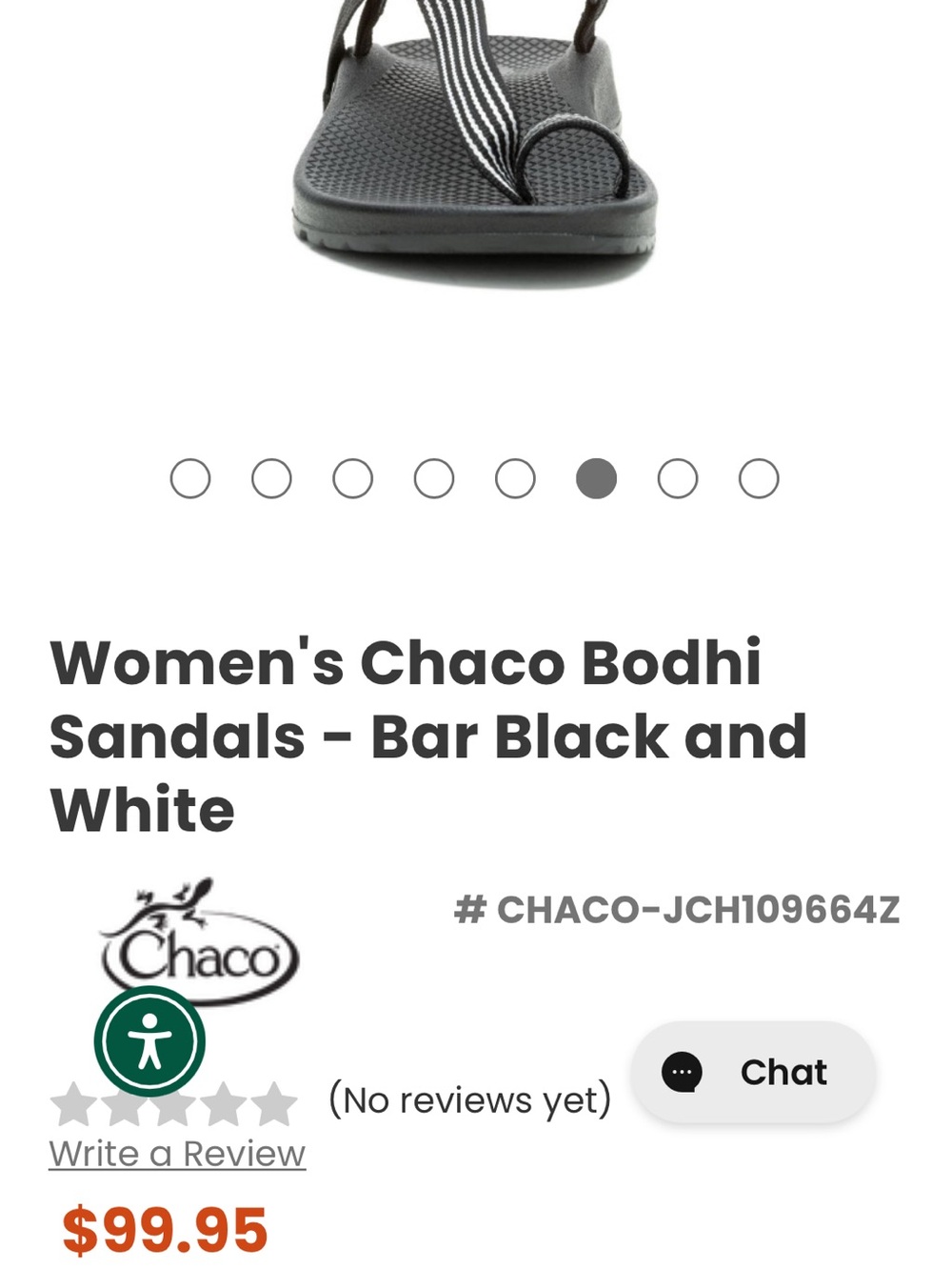 Chaco Women's Bodhi Sandals - Black with White Stripes - Picture 5 of 9